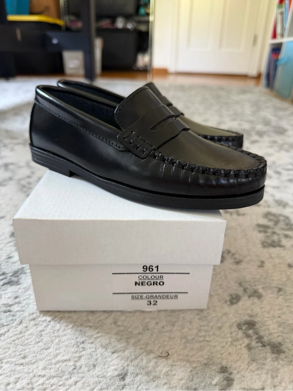 Children's Black Penny Loafers Dress Shoes